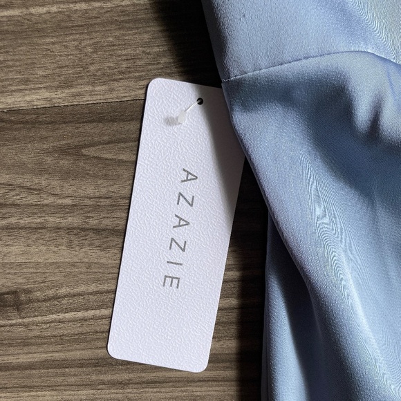 Azazie Light Blue Spaghetti Strap Dress - Picture 5 of 12